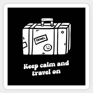 keep calm and travel on Sticker